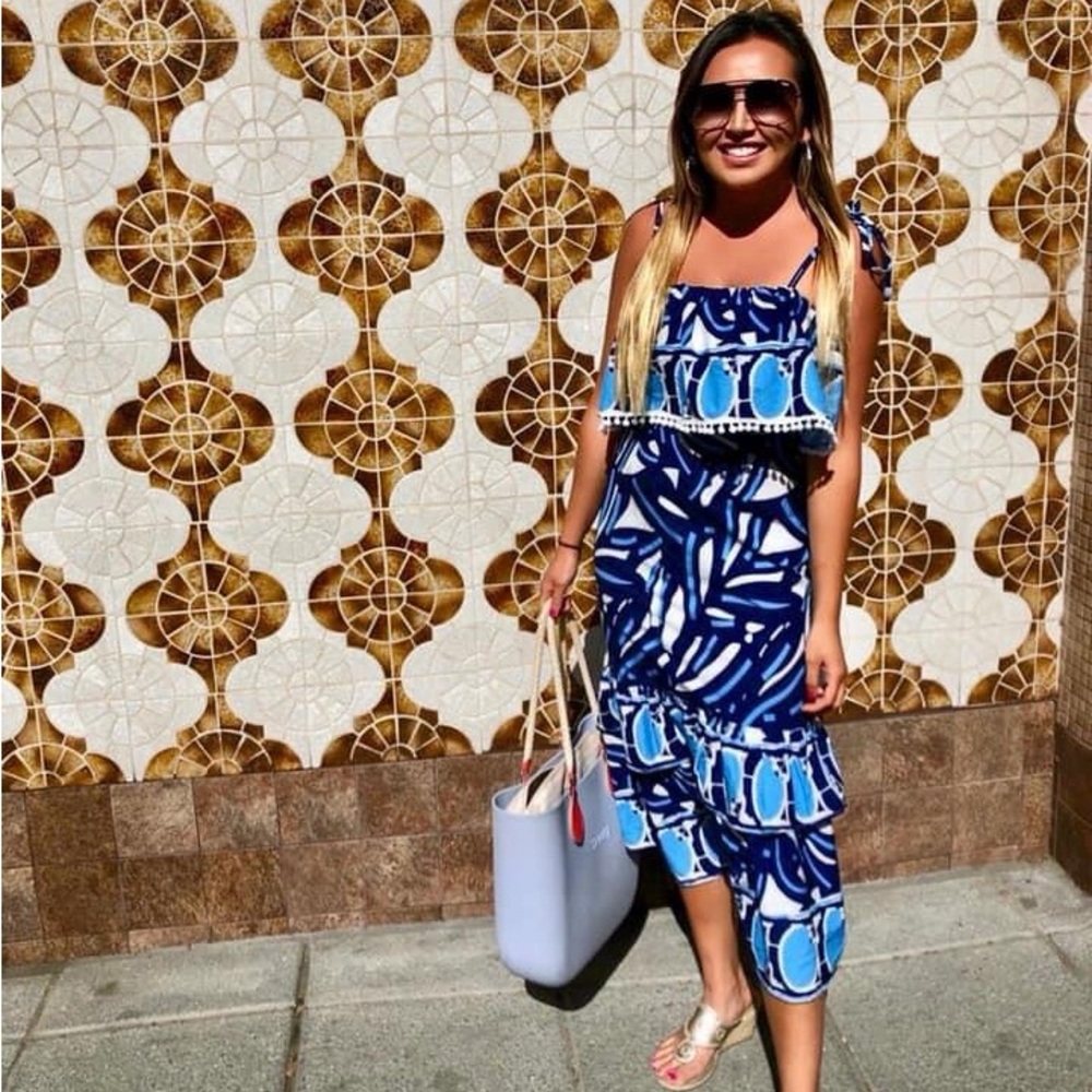 Blue Pom Pom dress
